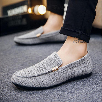 Striped Canvas Loafers Elizabeth Ainsley Men's Shoes