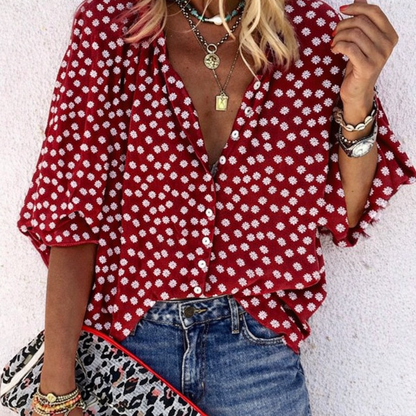 Chic Printed Long Sleeve Blouse by Elizabeth Ainsley