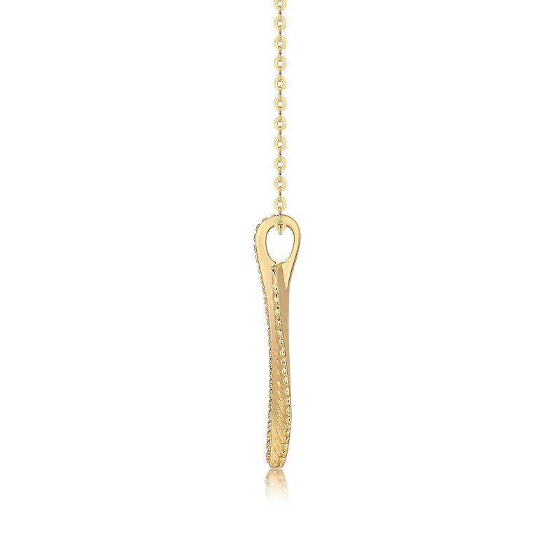 Fallen Leaves Starlight Necklace – Gold Leaf Pendant with Moissanite Accents