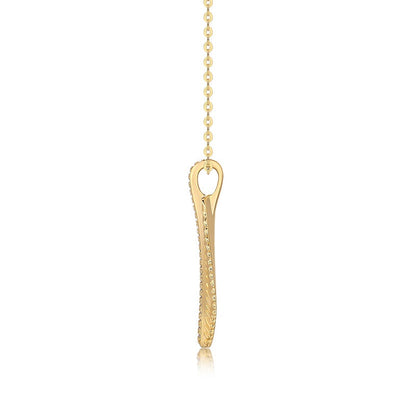 Fallen Leaves Starlight Necklace – Gold Leaf Pendant with Moissanite Accents