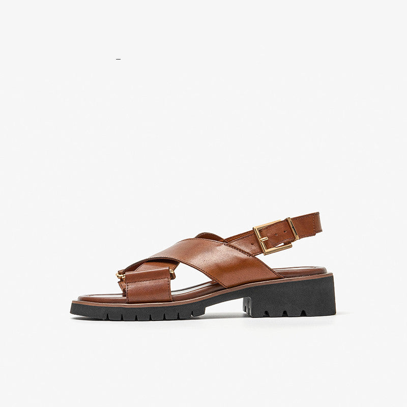 Retro Cross Strap Sandals by Elizabeth Ainsley