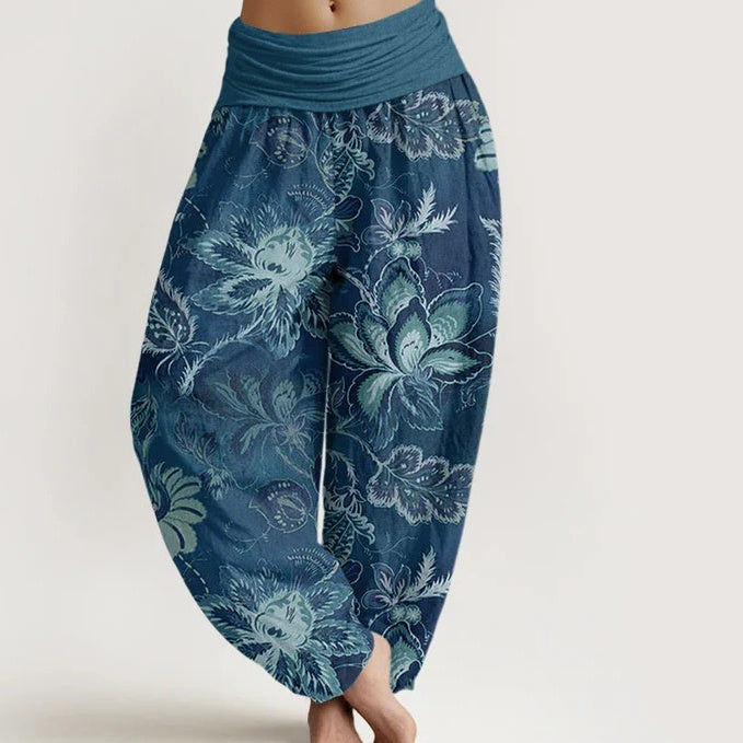 Retro Floral Wide-Leg Pants by Elizabeth Ainsley