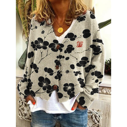 Vibrant Abstract Elizabeth Ainsley Casual Cardigan