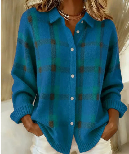 Cozy Stripe Cardigan Blouse by Elizabeth Ainsley