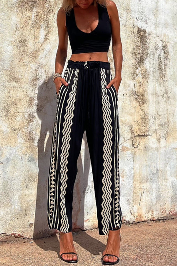 Boho Print Elizabeth Ainsley Harem Pants