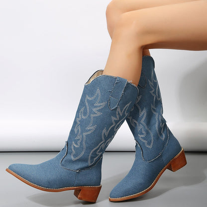 Elizabeth Ainsley Plus-Size Western Boots - Supportive Fit