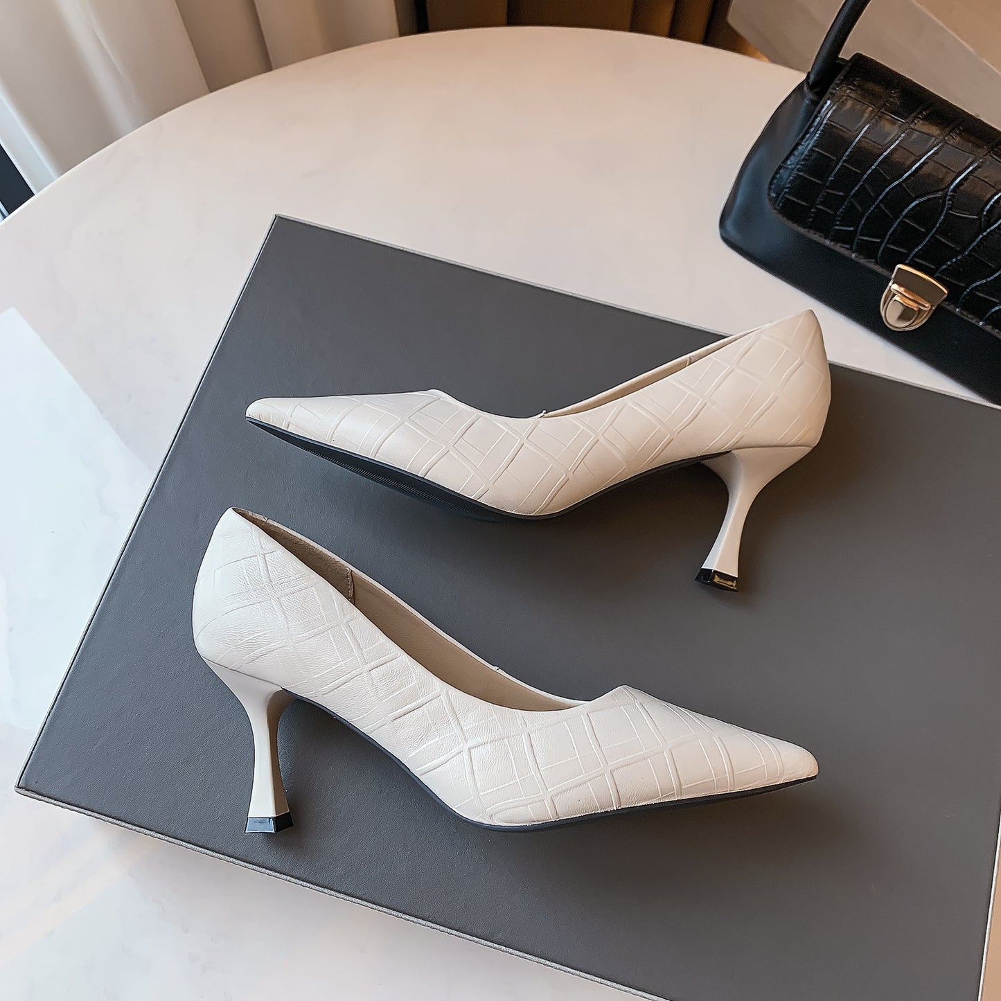 Elegant Sheepskin Pointed Heels by Elizabeth Ainsley
