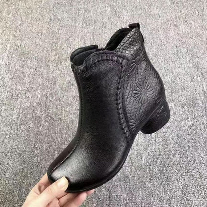 Elizabeth Ainsley Winter Boots - Fleece Lined, Anti-Slip Heel