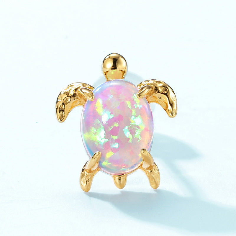 Ocean Series Turtle Opal Earrings
