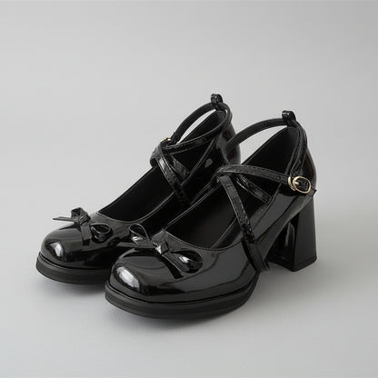 Chic Mary Jane Bow Heels by Elizabeth Ainsley