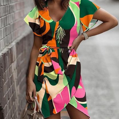 Vibrant Print Elizabeth Ainsley Summer Commuter Dress