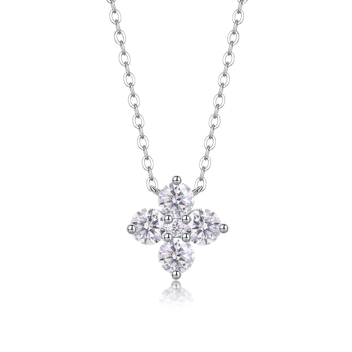 Lucky Four-Leaf Clover Moissanite Pendant Necklace