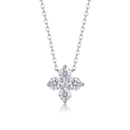 Lucky Four-Leaf Clover Moissanite Pendant Necklace