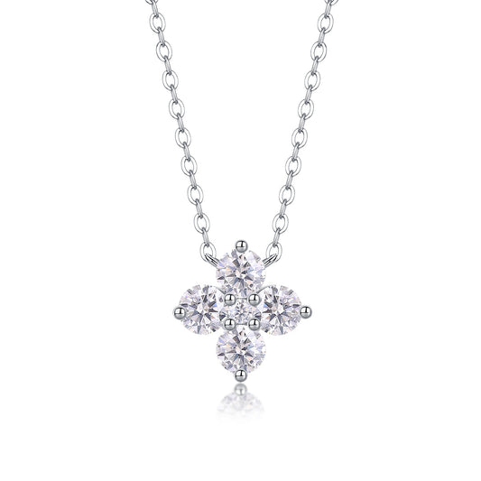 Lucky Four-Leaf Clover Moissanite Pendant Necklace