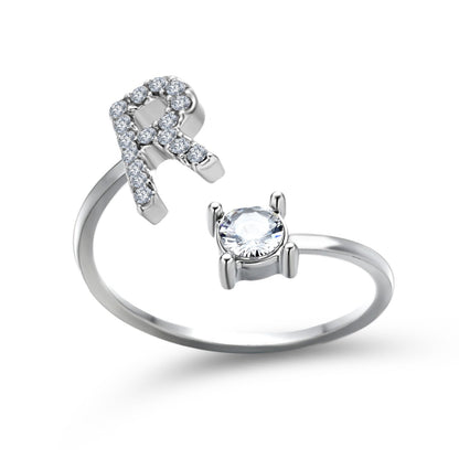 Personalized Diamond Initial Ring