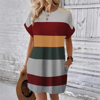 Striped Milk Silk Dress by Elizabeth Ainsley