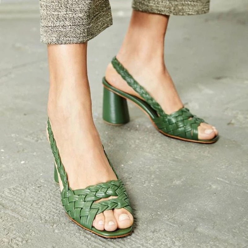 Chic Woven Heeled Sandals by Elizabeth Ainsley
