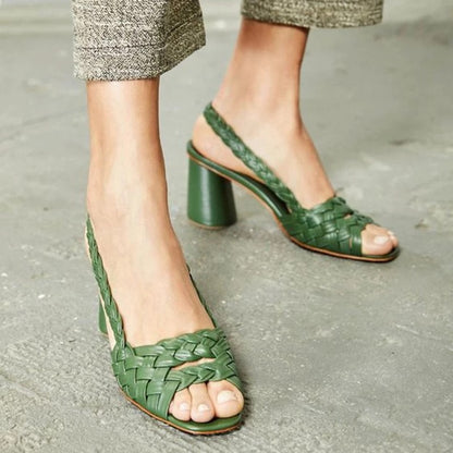 Chic Woven Heeled Sandals by Elizabeth Ainsley