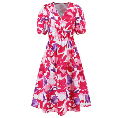 Bohemian Floral V-Neck Dress by Elizabeth Ainsley