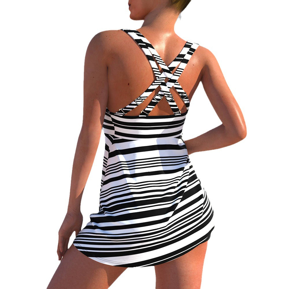 Striped High Waist Bikini Set by Elizabeth Ainsley