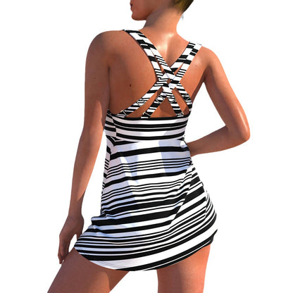 Striped High Waist Bikini Set by Elizabeth Ainsley