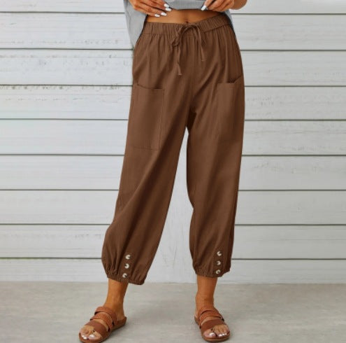 Relaxed Cotton Linen Pants Elizabeth Ainsley