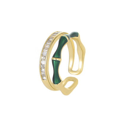 Crystal Enamel Open Ring