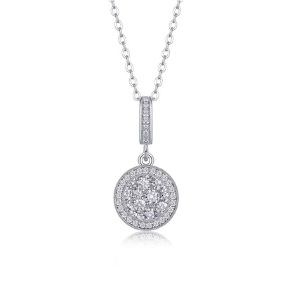 Round Cluster Crystal Pendant Necklace