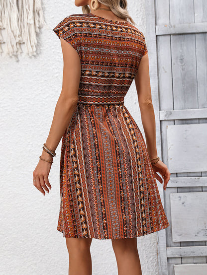 Boho Print A-Line Dress Elizabeth Ainsley Summer Style