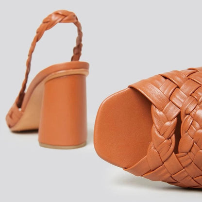 Chic Woven Heeled Sandals by Elizabeth Ainsley
