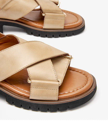 Retro Cross Strap Sandals by Elizabeth Ainsley