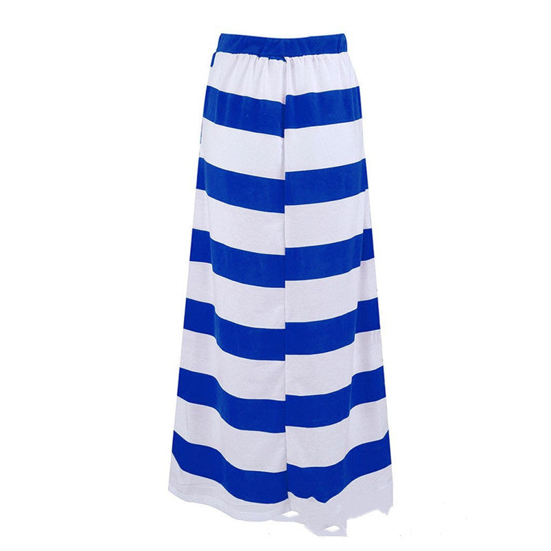 Striped Cotton A-Line Skirt by Elizabeth Ainsley