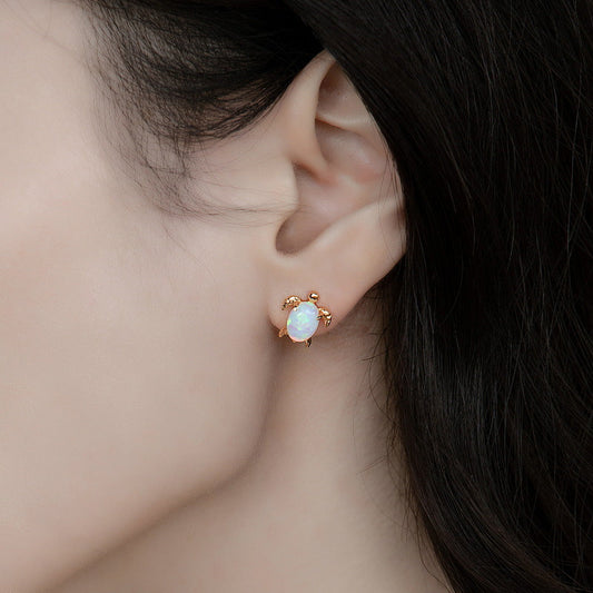 Ocean Series Turtle Opal Earrings