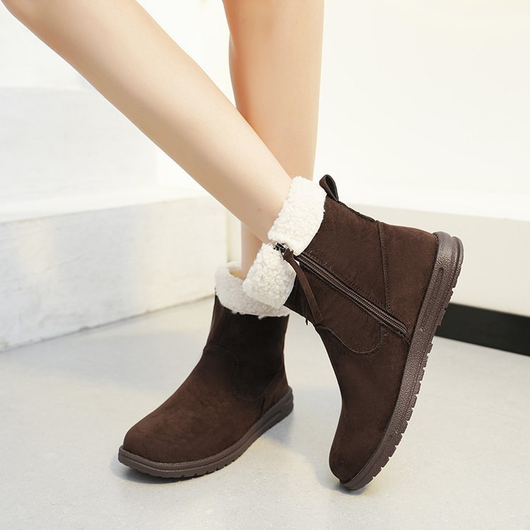 Elizabeth Ainsley Women’s Retro Cotton-Padded Flat Boots