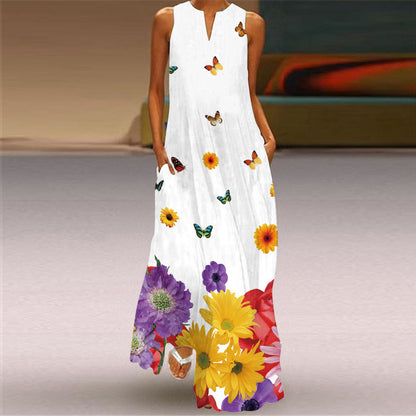 Vibrant Print Long Dress Elizabeth Ainsley