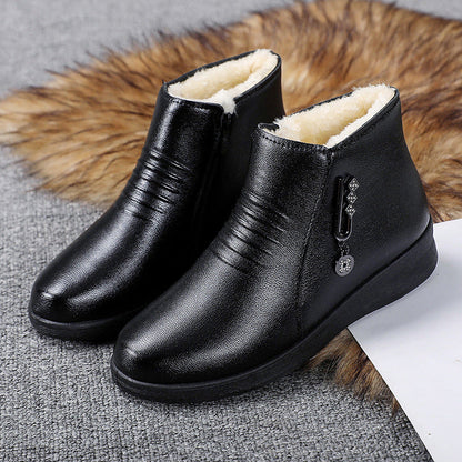 Elizabeth Ainsley Fleece-Lined Leather Shoes - Flat Comfort