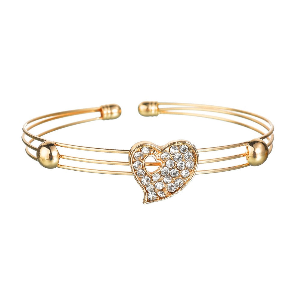 Gold Heart Jewelry Set