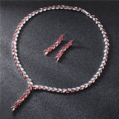 Crystal Leaf Design  Jewelry Set