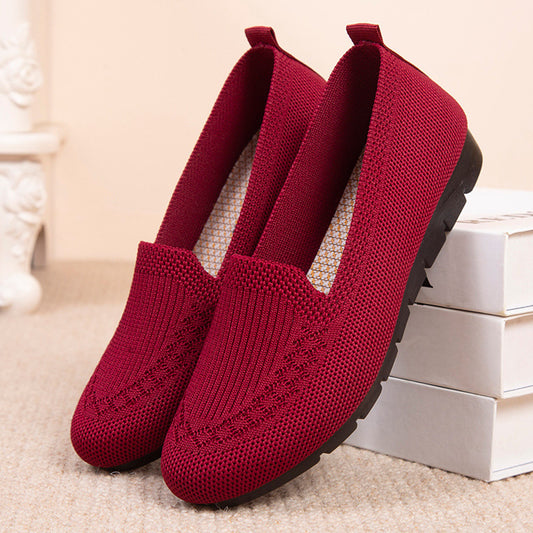 Breathable Elizabeth Ainsley Net Cloth Slip-On Shoes