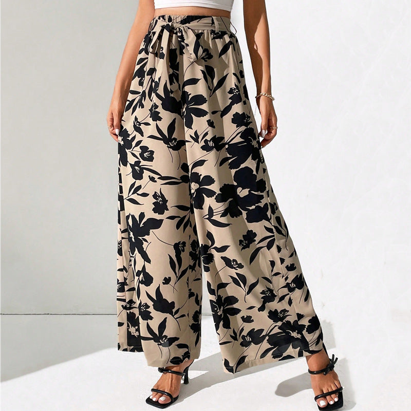Floral High Waist Wide Leg Pants by Elizabeth Ainsley