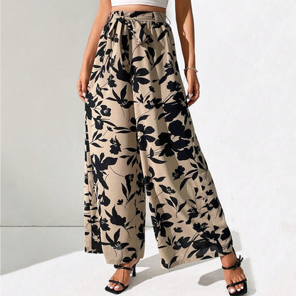 Floral High Waist Wide Leg Pants by Elizabeth Ainsley