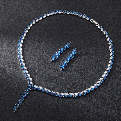 Crystal Leaf Design  Jewelry Set