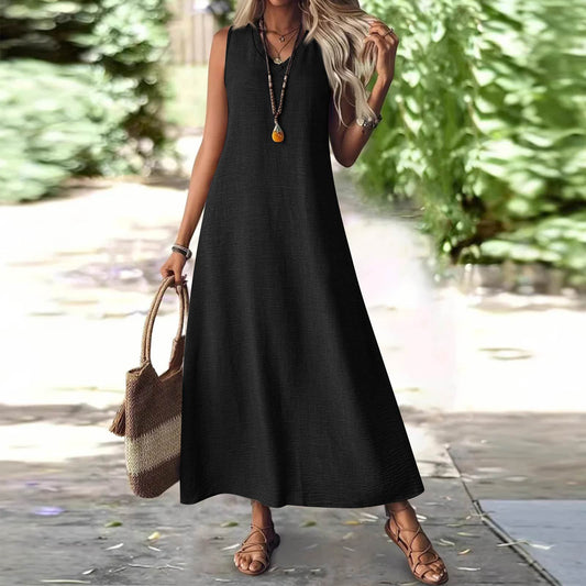 Chic Hemp Sleeveless Dress Elizabeth Ainsley