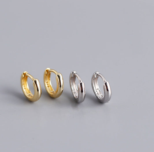 Classic Minimalist Gold Huggie Hoop Earrings