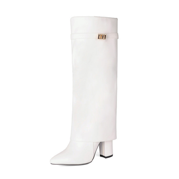 Elizabeth Ainsley Mid-Calf Boots - Pointed Toe & Buckles