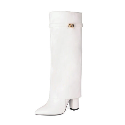 Elizabeth Ainsley Mid-Calf Boots - Pointed Toe & Buckles