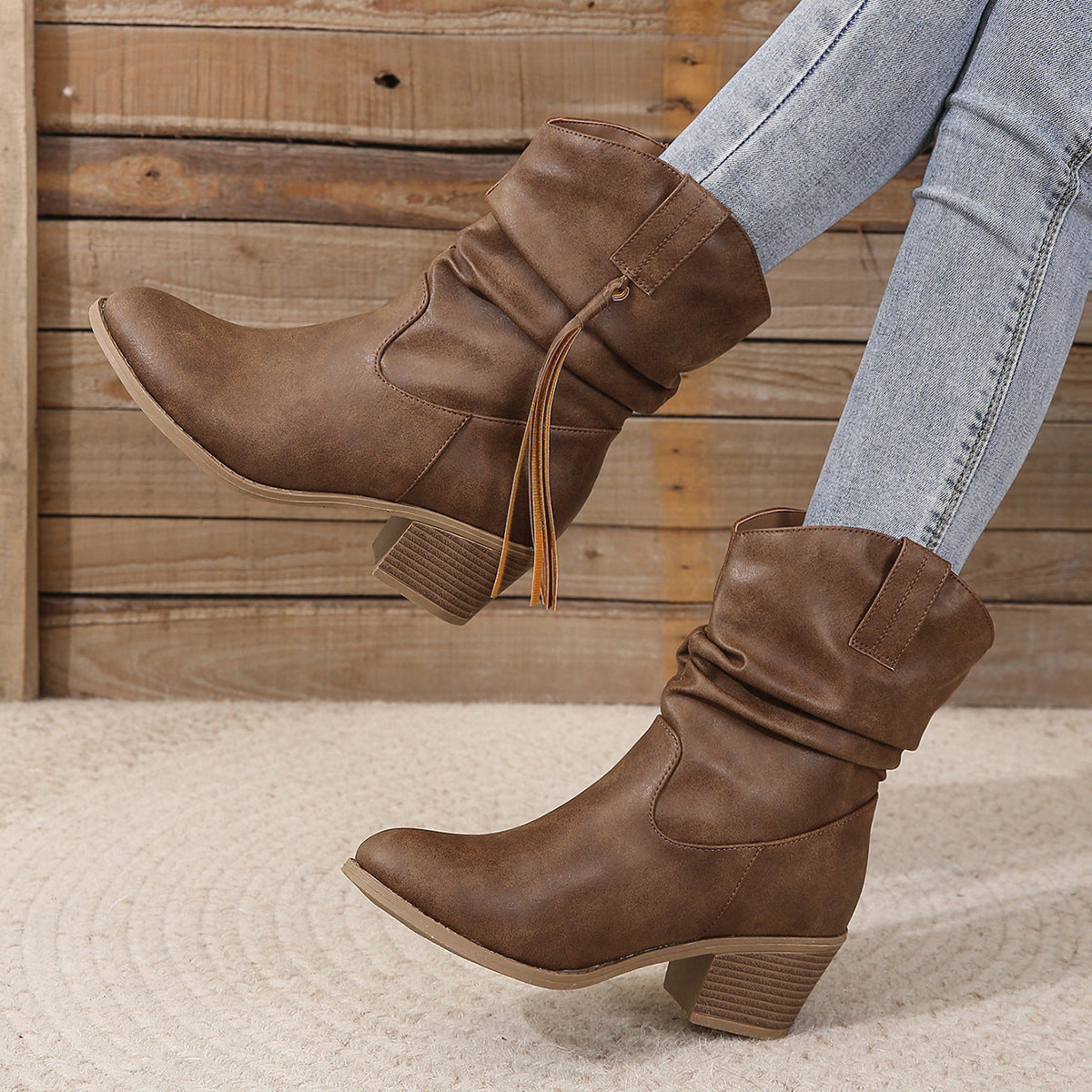 Madonna | Boho Slouch Block-Heel Orthopedic Ankle Boots