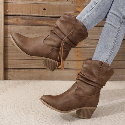 Madonna | Boho Slouch Block-Heel Orthopedic Ankle Boots