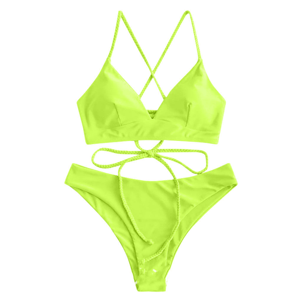 Strappy Solid Bikini by Elizabeth Ainsley