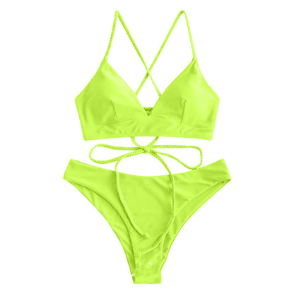 Strappy Solid Bikini by Elizabeth Ainsley